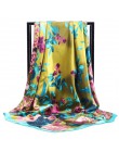 Darmowa wysyłka szale jedwabne kobiety Foulard 90*90cm kwadratowych głowy hidżab szalik panie szyfonowa chusta Bandanna kobiet w