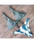 RXRXCOCO bandaż Bikini 2019 stroje kąpielowe z nadrukiem kobiety strój kąpielowy pusty jednolity strój kąpielowy niskiej talii B