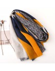 Damskie nowe mody geometryczny patchwork Fringe wiskoza szalik jesień zima tłumik pałąk Foulards Sjaal Wrap hidżab Snood