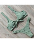 RXRXCOCO bandaż Bikini 2019 stroje kąpielowe z nadrukiem kobiety strój kąpielowy pusty jednolity strój kąpielowy niskiej talii B