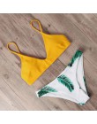 RXRXCOCO bandaż Bikini 2019 stroje kąpielowe z nadrukiem kobiety strój kąpielowy pusty jednolity strój kąpielowy niskiej talii B
