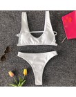 In-x Neon green bikini 2020 mujer wysokie cięcie kostium kąpielowy damski sportowy strój kąpielowy kobiety prążkowany strój kąpi