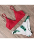 RXRXCOCO bandaż Bikini 2019 stroje kąpielowe z nadrukiem kobiety strój kąpielowy pusty jednolity strój kąpielowy niskiej talii B