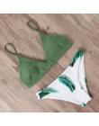 RXRXCOCO bandaż Bikini 2019 stroje kąpielowe z nadrukiem kobiety strój kąpielowy pusty jednolity strój kąpielowy niskiej talii B
