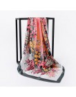 Modne kwiatowe nadruki chustka satyna jedwabna chusta na głowę dla kobiet kwadratowe szale i okłady 90*90cm 2019 zimowe szaliki 