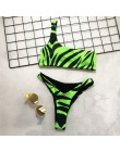 In-x Neon green bikini 2020 mujer wysokie cięcie kostium kąpielowy damski sportowy strój kąpielowy kobiety prążkowany strój kąpi