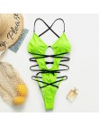 In-x Neon green bikini 2020 mujer wysokie cięcie kostium kąpielowy damski sportowy strój kąpielowy kobiety prążkowany strój kąpi