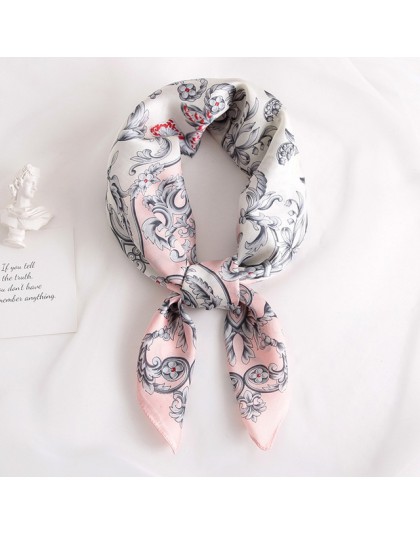 2019 nowy jedwab szalik plac kobiety moda praca neckerchife wiosna lato dekoracyjne szaliki 70*70cm małe szaliki prezent dla pan