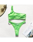 In-x bikini wysoko wycięte zestaw Sexy PU skórzany strój kąpielowy na jedno ramię kobiet stringi bikini 2020 letni strój kąpielo