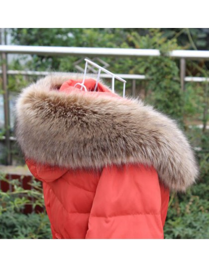 Qearlstar kobiety zimowy szalik ze sztucznego futra luksusowe miękkie kurtki kaptur futro wystrój mężczyźni dzieci futro kołnier
