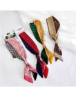 Moda torba na włosy szalik kobiety chustka Plaid nadruk w paski szalik kobieta moda dwustronny uchwyt pałąk Skinny szaliki dla k