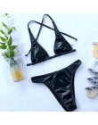 In-x bikini wysoko wycięte zestaw Sexy PU skórzany strój kąpielowy na jedno ramię kobiet stringi bikini 2020 letni strój kąpielo