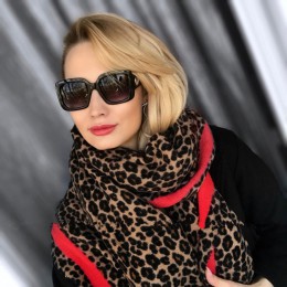 Lakysilk luksusowej marki Leopard kaszmirowy szalik kobiety zimowe ciepłe projektant panie mody Pashmina szal Foulard dziewczyny