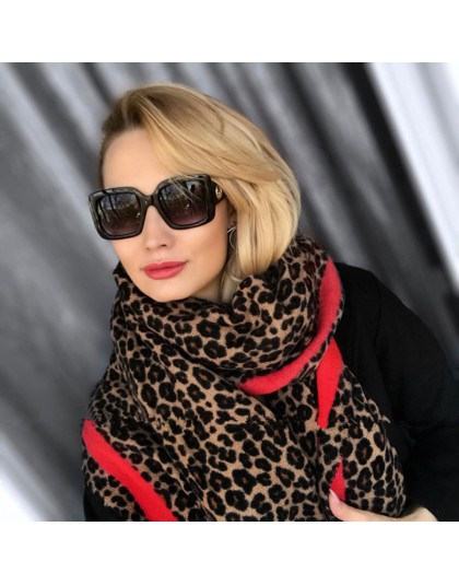 Lakysilk luksusowej marki Leopard kaszmirowy szalik kobiety zimowe ciepłe projektant panie mody Pashmina szal Foulard dziewczyny