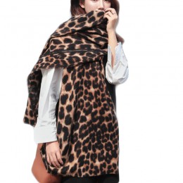 200*90cm duże chusty dla kobiet Faux Cashmere Wnter Poncho moda Leopard szalik kobiet szal kobiet Tippet Leopard Pashmina