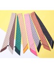 Moda torba na włosy szalik kobiety chustka Plaid nadruk w paski szalik kobieta moda dwustronny uchwyt pałąk Skinny szaliki dla k