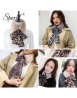 Sparsil kobieta zima futrzany szalik komin Leopard wstążka szaliki kobiety Patchwork Faux królik z imitacją kołnierzyka futro sz