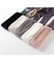 Sparsil kobieta zima futrzany szalik komin Leopard wstążka szaliki kobiety Patchwork Faux królik z imitacją kołnierzyka futro sz