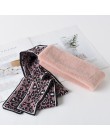 Sparsil kobieta zima futrzany szalik komin Leopard wstążka szaliki kobiety Patchwork Faux królik z imitacją kołnierzyka futro sz