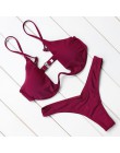 Marka OMKAGI brazylijski Bikini 2020 strój kąpielowy Sexy Push Up pływanie strój kąpielowy kostiumy kąpielowe fiszbiny zestaw Bi