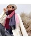 2019 nowy dwustronny Plaid zimowy kaszmirowy damski szal Pashmina szale i okłady kobiece fular hidżab wełny etole szale na głowę