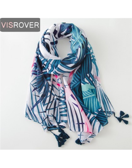 VISROVER tropikalny nadruk szal ze sznurkiem moda lato wiskoza kaktus szalik szal kobiety flamingo lady plaża Boho Kawii szaliki