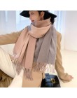 2019 nowy dwustronny Plaid zimowy kaszmirowy damski szal Pashmina szale i okłady kobiece fular hidżab wełny etole szale na głowę