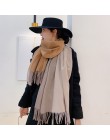 2019 nowy dwustronny Plaid zimowy kaszmirowy damski szal Pashmina szale i okłady kobiece fular hidżab wełny etole szale na głowę