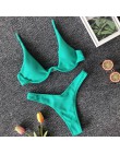 Marka OMKAGI brazylijski Bikini 2020 strój kąpielowy Sexy Push Up pływanie strój kąpielowy kostiumy kąpielowe fiszbiny zestaw Bi