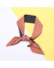 Moda torba na włosy szalik kobiety chustka Plaid nadruk w paski szalik kobieta moda dwustronny uchwyt pałąk Skinny szaliki dla k