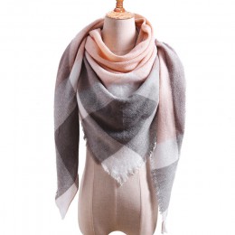 2019 moda zima ciepły flanela trójkąt kaszmirowy szalik dla kobiet paski koc szal z dzianiny i okłady Pashmina kobieta foulard