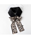 Sparsil kobieta zima futrzany szalik komin Leopard wstążka szaliki kobiety Patchwork Faux królik z imitacją kołnierzyka futro sz