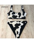 Seksowne Bikini Mujer 2019 nowy nadruk z krową strój kąpielowy kobiety dwa kawałki Push Up Biquini brazylijski strój kąpielowy d