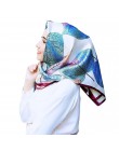 2019 moda chustka satyna jedwabna hidżab szalik dla kobiet nadruk liści szal torba szalik 90*90cm kwadratowe szale i okłady szal