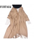 FURTALK Cashmere kobiety zimowy szal szal Pashmina szal okłady ciepły miękki koc szaliki dla kobiet AD012