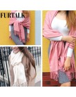 FURTALK Cashmere kobiety zimowy szal szal Pashmina szal okłady ciepły miękki koc szaliki dla kobiet AD012