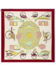 100% Twill jedwabny szal kobiety drukuj szal Echarpe Fourlard Femme kwadratowe chustki dla kobiet hidżab bandany Bufandas Mujer 