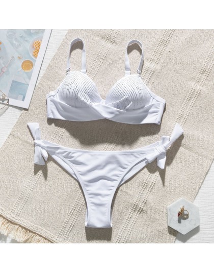 Sexy Rhinestone bikini 2020 push up strój kąpielowy kobiet węzeł strój kąpielowy brazylijski bikini letnie kąpiących plażowe str