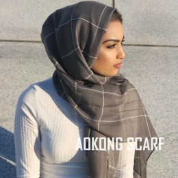 Jednoczęściowy hidżab czarne kobiety siatka hijabs wiskoza oversize muzułmańska chusta szale moda maxi w jednolitym kolorze gład