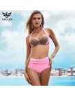 NAKIAEOI 2019 nowy Sexy Bikini kobiety strój kąpielowy wysokiej zwężone kostiumy kąpielowe pływać zestaw Bikini Push Up z ramiąc