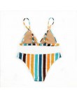 LIVA GIRL sexy women wysokiej talii dwuczęściowe plażowe stroje kąpielowe moda bikini set push-up biustonosz w pionowe paski szy
