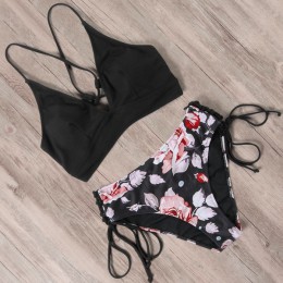 RUUHEE Bikini 2020 strój kąpielowy Push Up stroje kąpielowe kobiety Bikini Set Leopard zasznurować Backless kobiet Sexy Biquini 