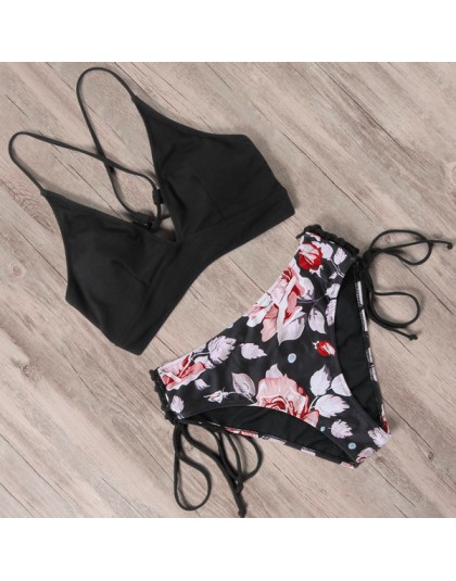 RUUHEE Bikini 2020 strój kąpielowy Push Up stroje kąpielowe kobiety Bikini Set Leopard zasznurować Backless kobiet Sexy Biquini 