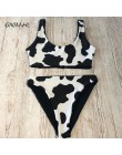 Seksowne Bikini Mujer 2019 nowy nadruk z krową strój kąpielowy kobiety dwa kawałki Push Up Biquini brazylijski strój kąpielowy d