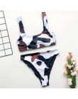 Seksowne Bikini Mujer 2019 nowy nadruk z krową strój kąpielowy kobiety dwa kawałki Push Up Biquini brazylijski strój kąpielowy d
