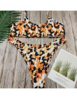 Seksowne kobiety stroje kąpielowe niskiej zwężone Leopard serpentynowy nadruk zestawy Bikini damski strój kąpielowy Bikini pływa