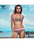 NAKIAEOI 2019 nowy Sexy Bikini kobiety strój kąpielowy wysokiej zwężone kostiumy kąpielowe pływać zestaw Bikini Push Up z ramiąc