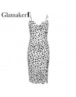 Glamaker Polka dot ruffle split czerwona sukienka damska v neck plisowana sukienka bodycon damski, wiosenny letni elegancki seks