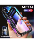 GETIHU metalowy futerał magnetyczny + szkło hartowane magnes skrzynki pokrywa dla iPhone 11 Pro Max XR XS MAX X 8 7 6 s 6 s Plus