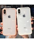 Lovebay odporny na wstrząsy zderzak przezroczysty silikonowy futerał na telefon dla iPhone 11 Pro X XR XS Max 8 7 6 6S Plus jasn